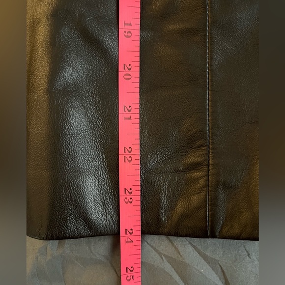 GENUINE LEATHER Brown MARGARET GODFREY Women's Vintage 3-Button Jacket. Size: XL - Picture 10 of 13